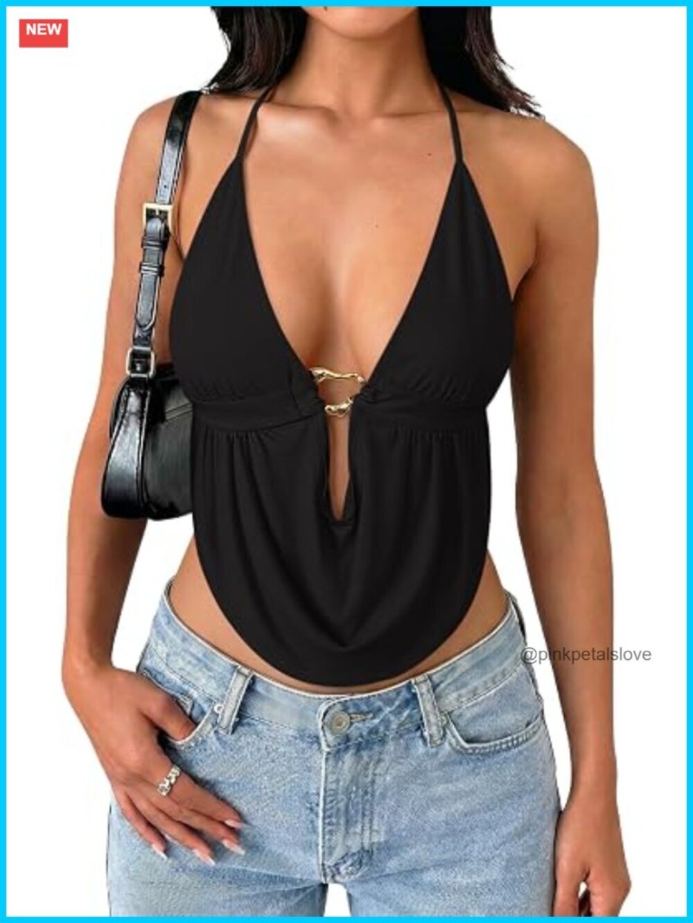 Halter Tank Top Double Lined Y2K Backless Going Out Club Rave Top